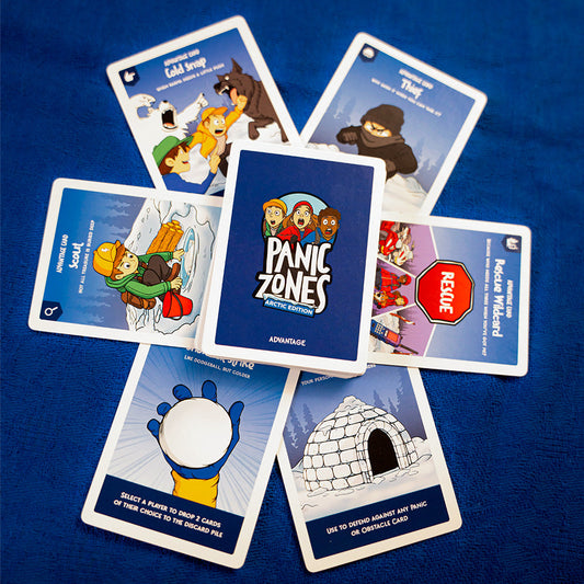 Panic Zones party card game for adults played at a party without a board or app