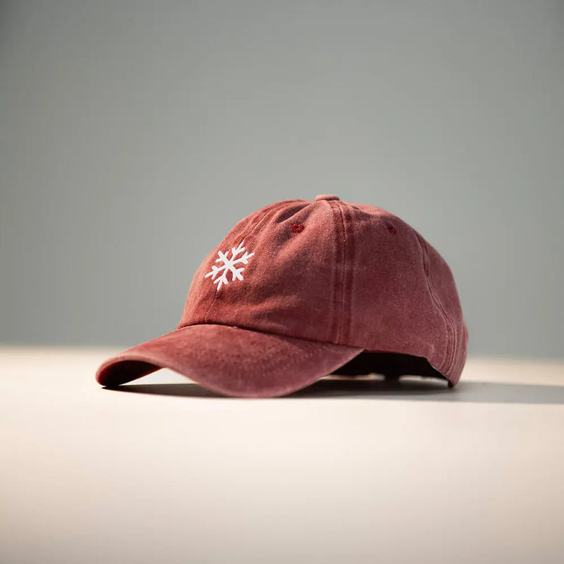 Panic Zones Snowflake Cap in red — official Panic Zones Arctic Edition merch